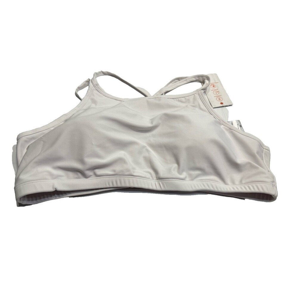 UV SKINZ Womens Bra Crisscross Swim Bra White Plus 3X UPF 50+ Beach Crisscross